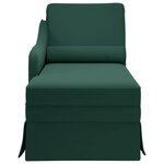 vidaXL Fauteuil long et traversin accoudoir droit vert foncé velours