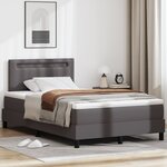 vidaXL Lit à ressort avec matelas gris 120 x 200 cm en simili cuir
