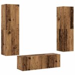vidaXL Meubles TV muraux 3 Pièces vieux bois bois d'ingénierie