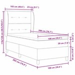 vidaXL Lit à ressorts avec matelas gris foncé 90x190 cm Bleu tissu