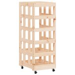 vidaXL Porte-bûches avec roulettes 40x49x110 cm bois massif de pin