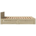 vidaXL Cadre de lit tête de lit sans matelas chêne sonoma 150x200 cm