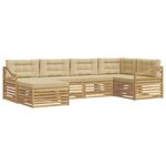 vidaXL Ensemble de canapés d'extérieur 6 pc Blanc et Beige Polyester