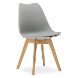 Chaise Grise avec Pieds en Bois