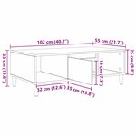 vidaXL Table basse Gris béton 103 5 x 60 x 35 cm Bois d'ingénierie