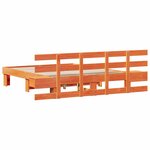 vidaXL Cadre de lit avec tête de lit Marron 160 x 200 cm Pin massif