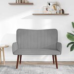 vidaXL Sofa 2 places Gris clair 115 x 61 x 87 cm Velours