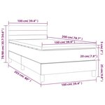 vidaXL Sommier à lattes de lit et matelas et LED Gris foncé 100x200 cm