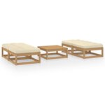 vidaXL Salon de jardin 5 Pièces avec coussins Bois de pin massif