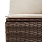 vidaXL Salon de jardin 5 Pièces avec coussins Marron Résine tressée