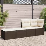 vidaXL Salon de jardin avec coussins 2Pièces marron résine tressée acacia
