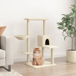 vidaXL Arbre à chat avec griffoirs en sisal Crème 95 cm