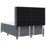 vidaXL Lit à Ressorts avec Matelas et LED Gris Foncé 160x200 cm Velours