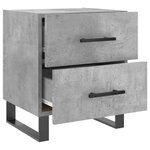 vidaXL Table de chevet gris béton 40x35x47 5 cm bois d’ingénierie