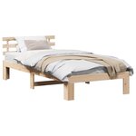 vidaXL Cadre de lit avec tête de lit Naturel 90 x 190 cm Pin massif