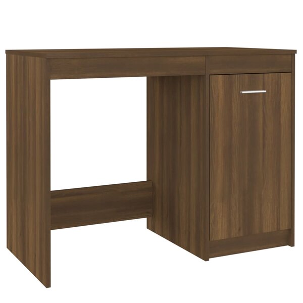Bureau table poste de travail meuble d'ordinateur informatique étude chêne 100 x 50 x 76 cm bois d'ingénierie brun 02_0023599