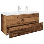 vidaXL Meuble lavabo avec bassin et robinet intégrés vieux bois