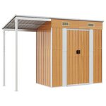 vidaXL Abri de jardin avec toit prolongé marron clair 277x110 5x181 cm