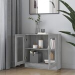vidaXL Armoire à vitrine Sonoma gris 82 5x30 5x80 cm Bois d'ingénierie