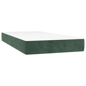 vidaXL Matelas de lit à ressorts ensachés fermeté moyenne Vert foncé 100x200x20 cm