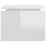 vidaXL Table basse blanc brillant 68x50x38 cm bois d'ingénierie
