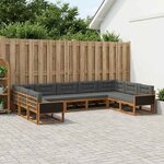 vidaXL Ensemble de canapés d'extérieur 9 Pièces Naturel et Anthracite