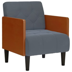 vidaXL Fauteuil avec accoudoirs gris foncé 55 cm velours