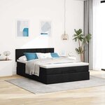 vidaXL Lit ottoman avec matelas et LED noir 140x190 cm tissu