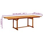 vidaXL Table à dîner de jardin (160-240)x100x75cm Bois d'acacia massif