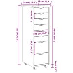 vidaXL Armoire roulante avec tiroirs MOSS gris bois de pin solide
