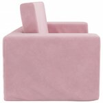 vidaXL Canapé-lit pour enfants 2 places rose peluche douce