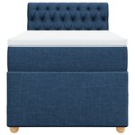 vidaXL Sommier à lattes de lit avec matelas Bleu 100x200 cm Tissu