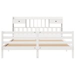 vidaXL Lit bibliothèque sans matelas blanc 180x200 cm bois pin massif