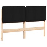 vidaXL Tête de lit capitonnée Marron et Noir 140 cm Pin massif