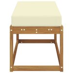 vidaXL Banc de jardin avec coussin Naturel et Crème 115 x 43 x 45 cm