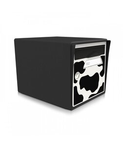 Boite aux lettres noire 1 porte "Vachement belle"