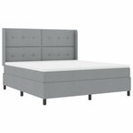 vidaXL Lit à ressort LED Gris clair 180 x 200 cm tissu
