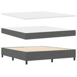 vidaXL Lit à ressorts avec matelas Gris foncé 180 x 200 cm tissu