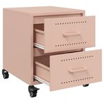 vidaXL Tables de chevet 2 Pièces rose 36x39x43 5 cm acier