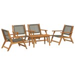vidaXL Ensemble de chaises de jardin avec table - 5 pièces en bois d'acacia gris