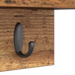 vidaXL Porte-manteau mural avec étagère Bois ancien 60 x 10.5 x 18 cm