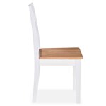 vidaXL Chaises à manger lot de 6 blanc bois d'hévéa massif