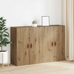 vidaXL Armoire Murale 2 Pièces Chêne artisanal 69 5 x 34 x 90 cm