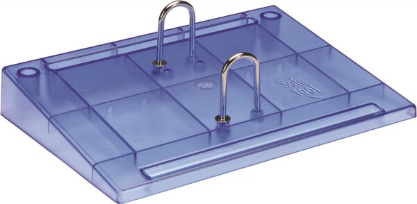 SOCLE plastique avec 4 compartiments + 2 arceaux plastique noir Coloris : bleu trans... SAFETOOL