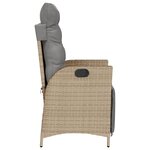 vidaXL Chaise inclinable de jardin et repose-pied mélange beige rotin