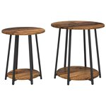 vidaXL Ensemble de tables d'appoint 2 Pièces Bois ancien et noir