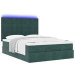 vidaXL Cadre de lit ottoman avec matelas vert foncé 140x190 cm velours