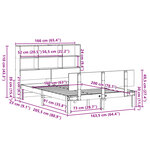 vidaXL Lit bibliothèque sans matelas 160x200 cm bois massif de pin