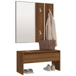 vidaXL Ensemble de meubles de couloir Chêne marron Bois d'ingénierie