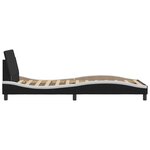vidaXL Cadre de lit Dover noir et blanc 100x200 cm similicuir